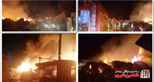 کارخانه جمیل نخ شاهین شهر در آتش سوخت