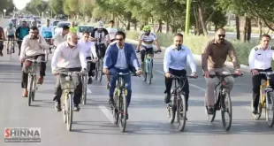 هم رکابی و دوچرخه سواری مسئولین با مردم در شاهین شهر
