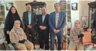 دیدار رئیس کمیته امداد شاهین‌شهر با تنها بانوی جانباز نخاعی ۷۰ درصد استان اصفهان
