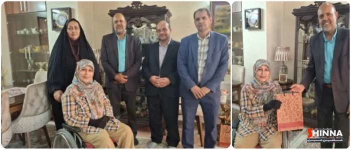 دیدار رئیس کمیته امداد شاهینشهر با تنها بانوی جانباز نخاعی ۷۰ درصد استان اصفهان