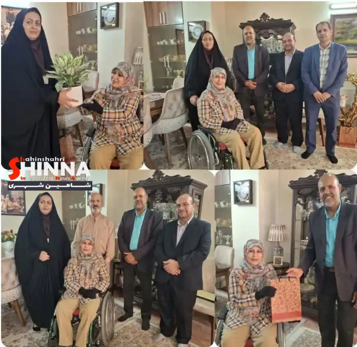 دیدار رئیس کمیته امداد شاهینشهر با تنها بانوی جانباز نخاعی ۷۰ درصد استان اصفهان